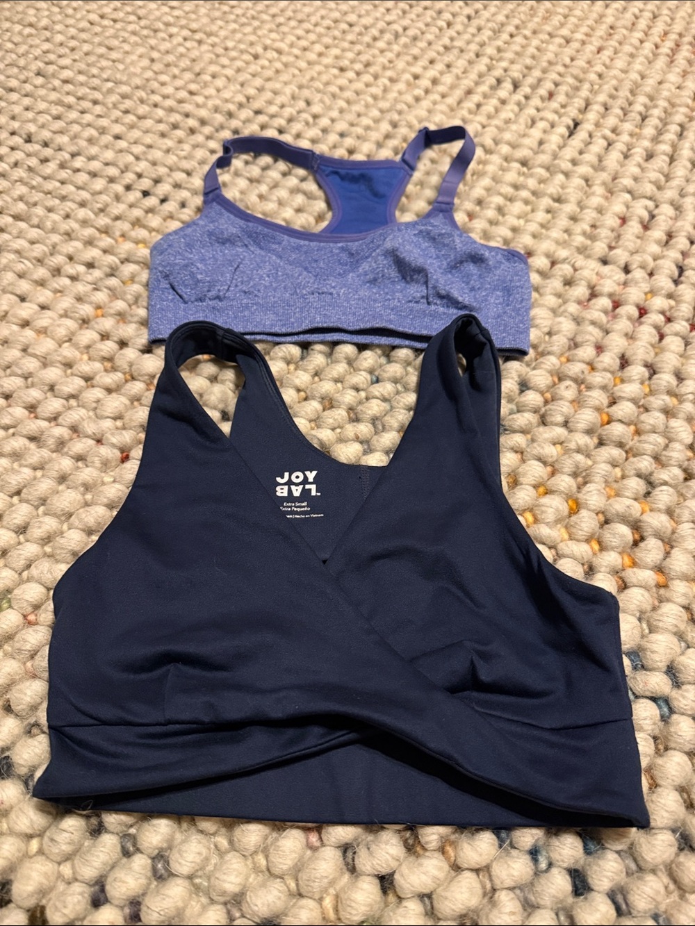 JoyLab Navy and Lavender Racerback Sports Bra Duo